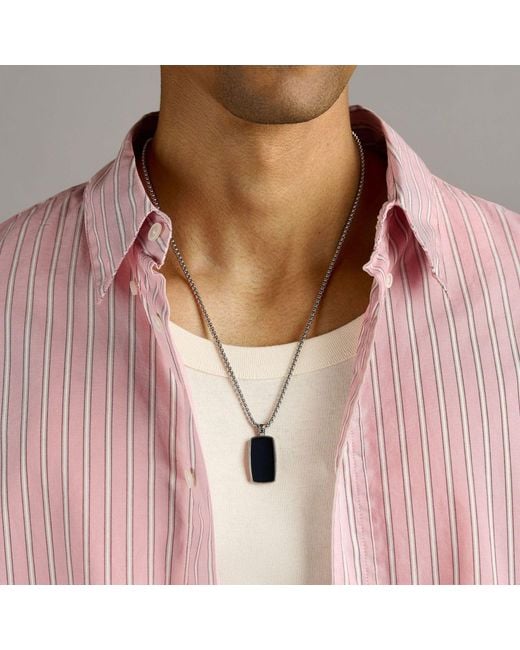 Nialaya White Onyx Dog Tag Necklace for men