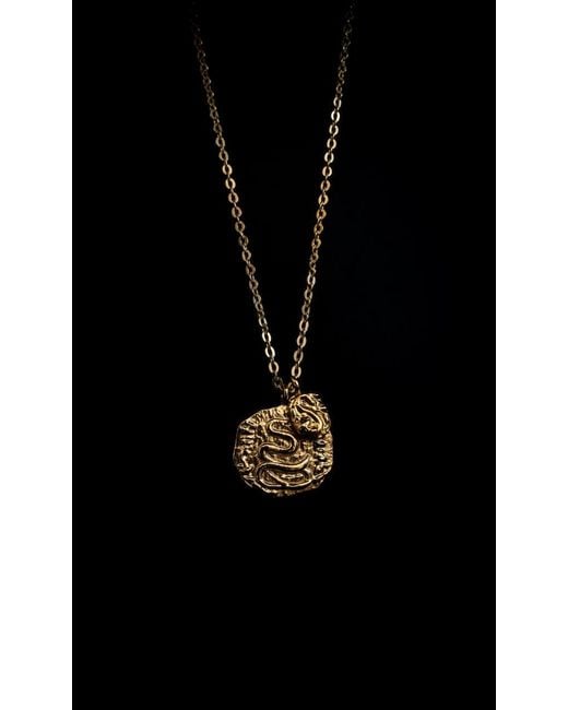 Aaria London White Snake Coin Necklace