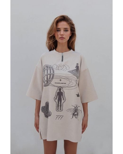 mysimplicated White Neutrals Oversized T-Shirt