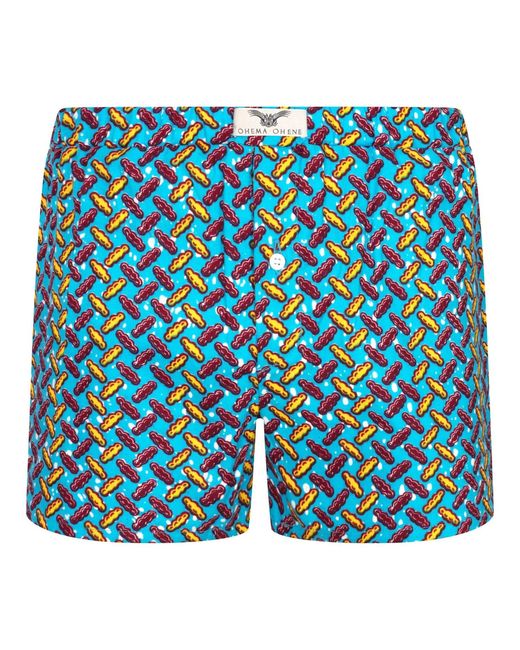 Ohema Ohene Blue Cotton Boxer Shorts Coca for men