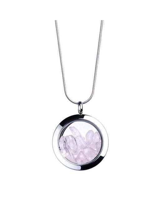 My Little Nature Metallic Rose Quartz Necklace -Birthstone Necklace