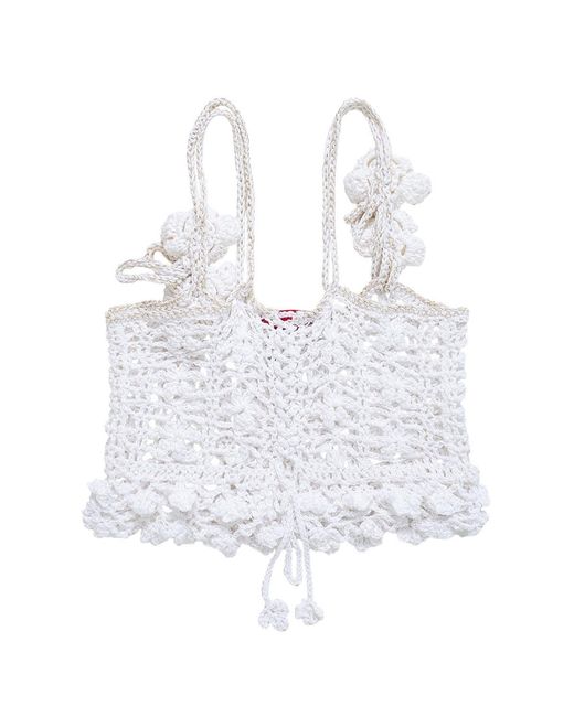 Andreeva White Vanilla Handmade Crochet Top