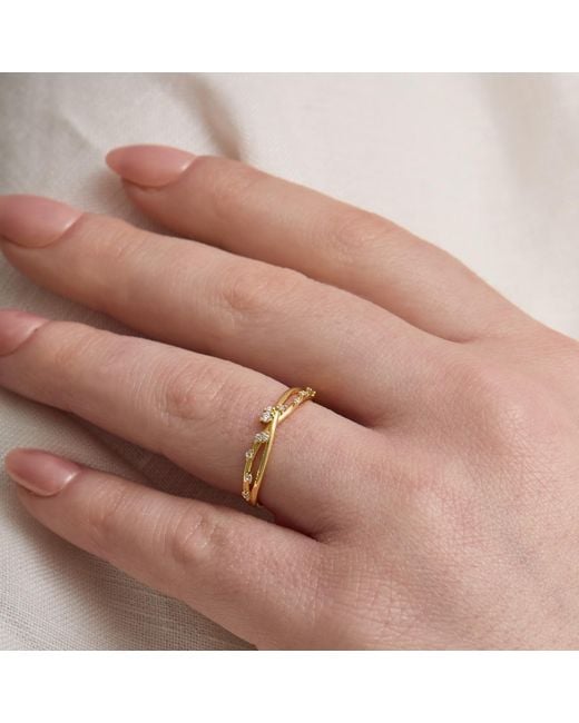 Esterah Yellow Twist Cz Ring