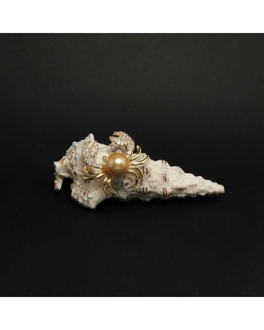 Ninemoo Metallic Golden Tide Crab Brooch