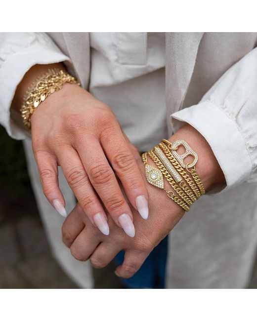 Loni Paul Jewelry Metallic Matte Double Wrap Pave Can Tab Bracelet