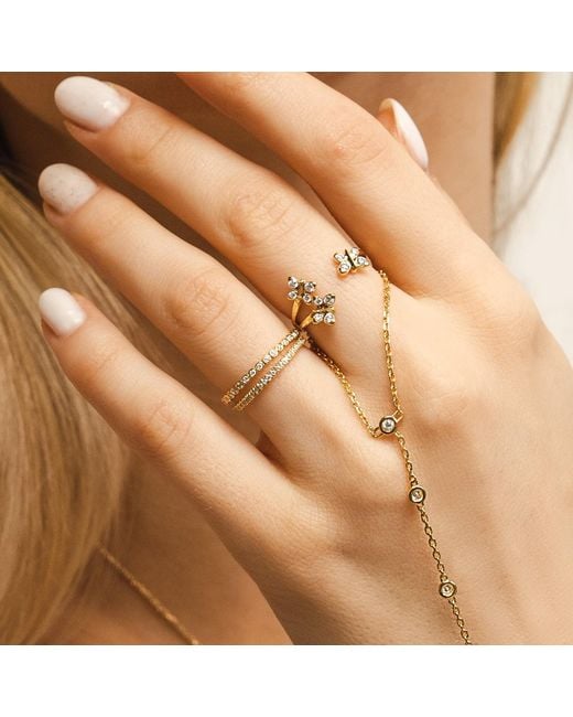 BLOOMTINE | Earth Angel HQ White Illuminess Ss Bezel Stacking Ring