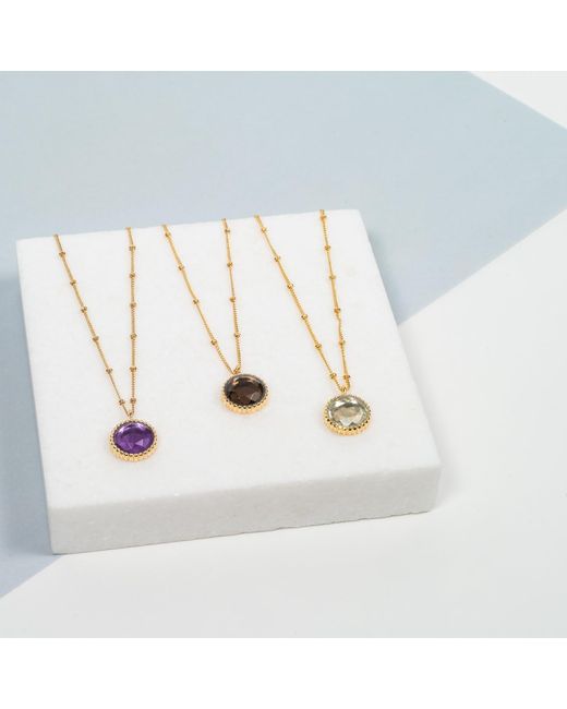 Auree Jewellery Metallic Barcelona November Birthstone Necklace Smokey Quartz