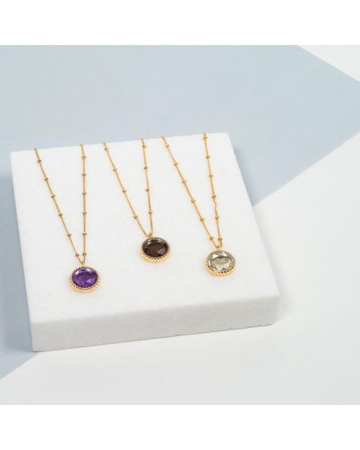 Auree Jewellery Metallic Barcelona November Birthstone Necklace Smokey Quartz