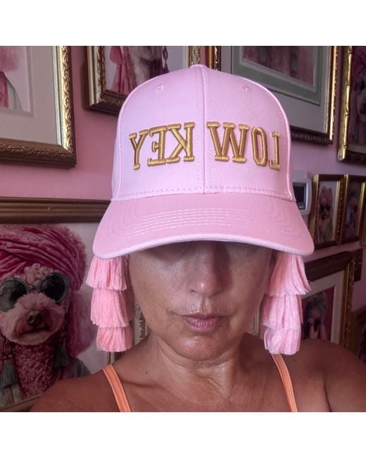 Julia Clancey Pink Low Key Tasseltastic Trucker Cap