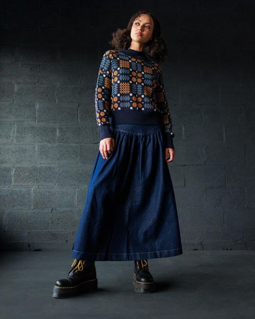 Mabli Blue Carthen Neat Cotton Pullover