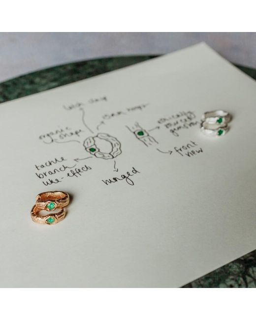Claire Hill Designs Metallic Topaz Branch Hoop Earrings