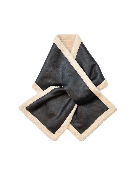 Circular Path Black Neutrals Faux Shearling Vegan Scarf