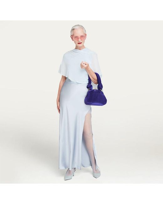 Lulu Guinness Purple Satin Plisse Lois Bag