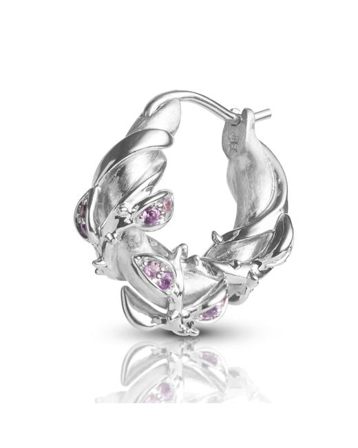 Kasun Metallic Enchanted Amethyst Forest Hoop Earring