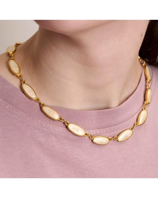Caramel Vintage Jewellery Metallic Oval Shell Link Necklace