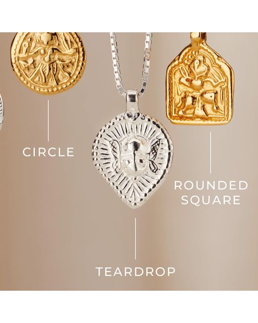Posh Totty Designs Metallic Plated Vintage Style Teardrop Lucky Deity Charm Necklace