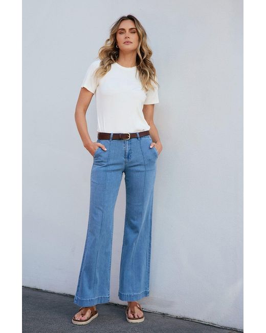 Adrift Clothing Blue Adrift Denim Wide Leg Jeans