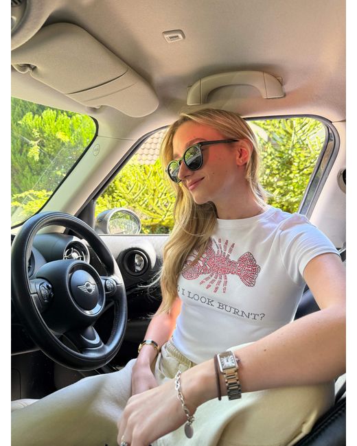 Marusiya London White Rhinestone Lobster T-Shirt