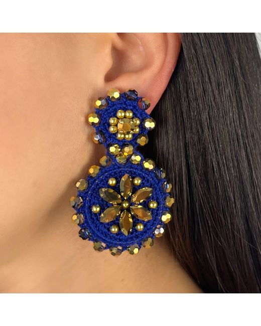 PINAR OZEVLAT Blue Flower Drops Sapphire