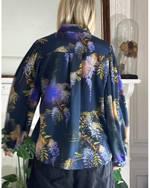 Klements Blue Paints Silk Blouse