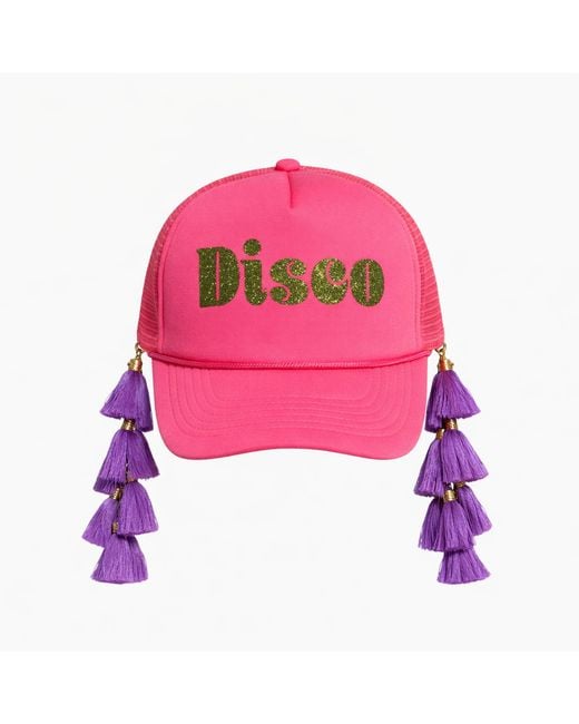 Julia Clancey Pink Hot Tasseltastic Disco Trucker Cap