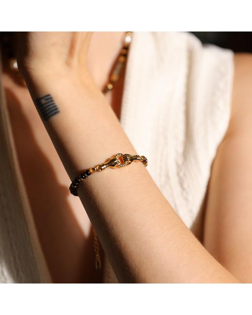 Retro Chic Metallic Palms Bracelet