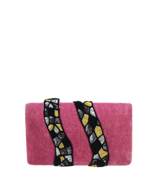 Simitri Pink Rouge Kaa Clutch