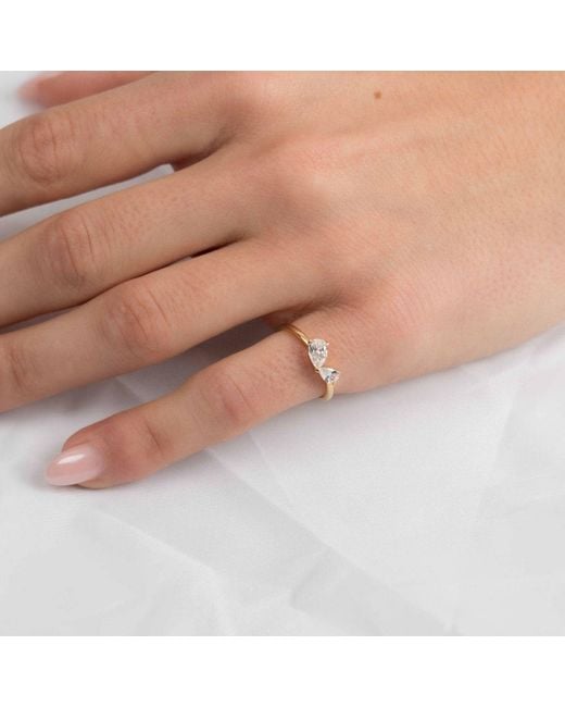 Belinda Jewelz Metallic Citrine Heart Toi Et Moi Birthstone Ring