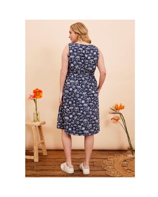 Emily and Fin Blue Lucy Navy Kerala-jungle Palm Dress