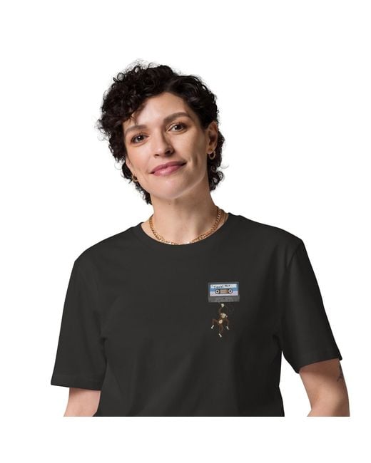 Anchor and Crew Black Heather Cassette Monkey Organic Cotton Embroidered T-Shirt