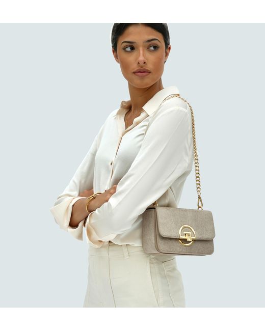 Apatchy London Gray Neutrals The Tilly Sand Hair-On Leather Bag