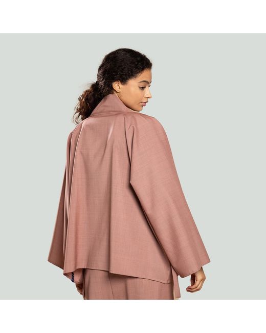 MOE Brown Rose Wool Jacket Reversible