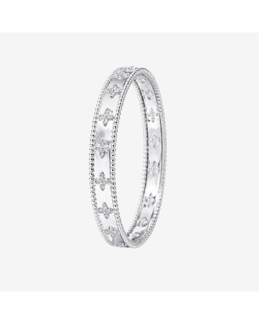 Uchi and Soto Gray Kinmokusei Bead Floral Bangle