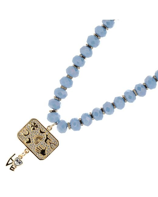 Ebru Jewelry Metallic Love Protective Symbols Choker Necklace