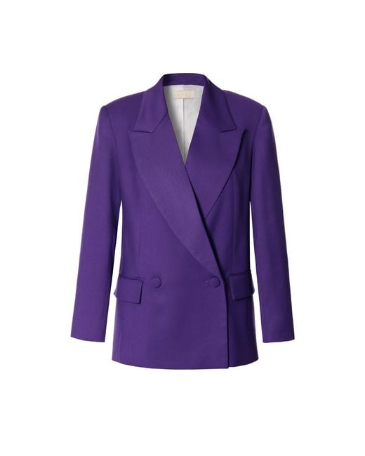 AGGI by HALEWSKI Purple Samira Royal Double Breasted Blazer