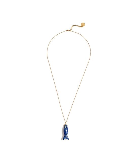 Kybele Studio Blue Lapis Lazuli Fish Pendant Necklace