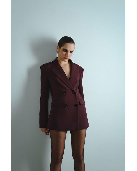 Icon Leva Purple Kaia Tailored Double Breasted Blazer Jacket
