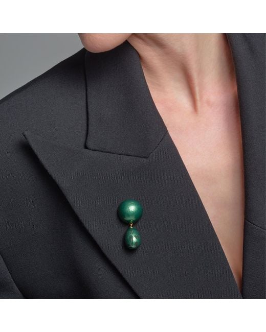Saule Label Green Calista Brooch