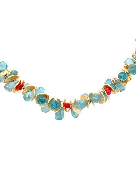 Lori Kaplan Design Green Aqua Apatite & Coral Signature Bracelet