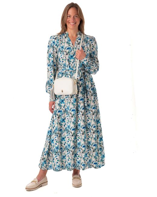 Franchetti Bond Blue Tomassa Garden Floral Occasion Dress