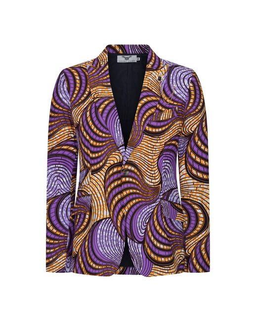 Ohema Ohene Purple Femi Cotton African Print Blazer – Fairground for men