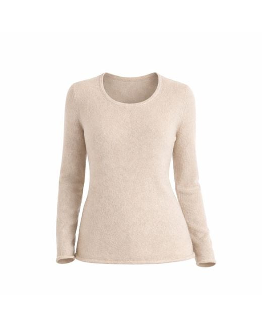 I Rocchi Cashmere Natural Neutrals Pure Cashmere Crewneck Sweater