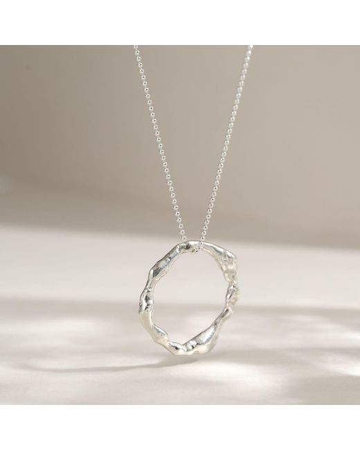 Lulu and Boo Jewellery Metallic Large Molten Halo Solid Sterling Necklace