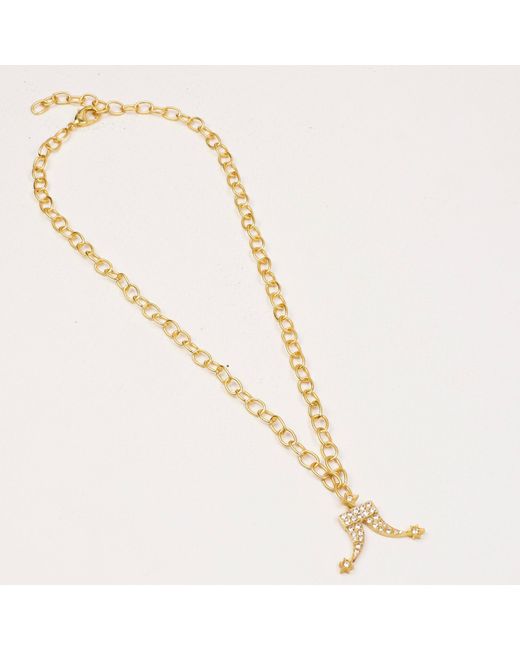 Lila Rasa Metallic Amulet Necklace Tiger Tooth Czs Fortune Pendant