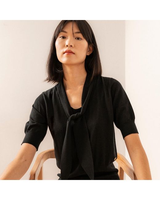 Bel Cashmere Black Kelly Thin Silk And Cashmere Sweater