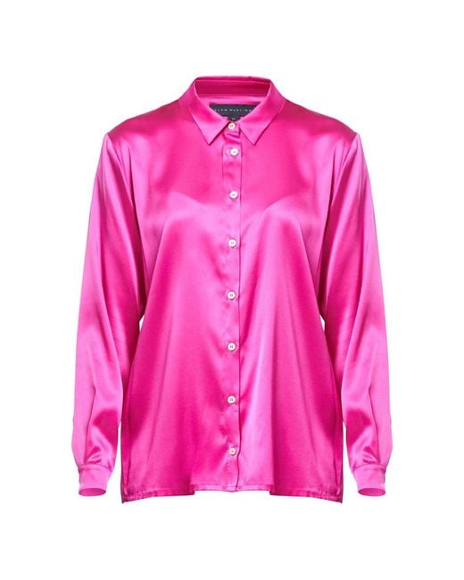 Helen Mcalinden Pink Elsie Cyclamen Silk Utility Shirt