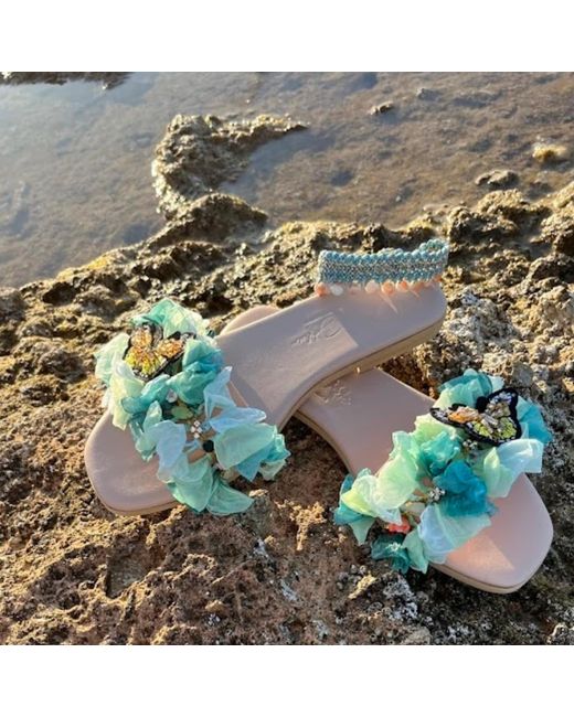 Sibylla Delphica Green Neutrals Anatomic Sole Raffia Handwoven Sandals Farfalina