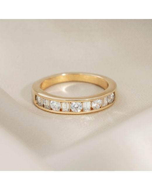 Diamonbliss Metallic Embellished With Swarovski One Carat Mixed Cut Eternity Ring