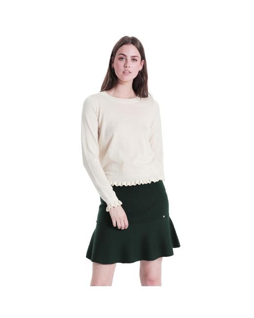 tirillm Natural Aspen Merino Wool Sweater With Frills