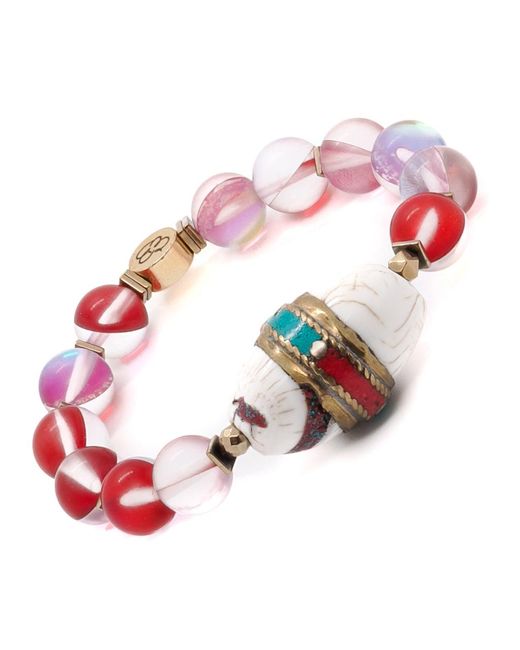 Ebru Jewelry Pink Cat Eye Beaded Mystic Bracelet